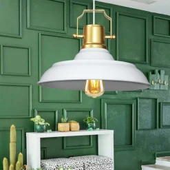 SILE Suspensions / Lustres|Suspension vintage métal noir & or industriel chic