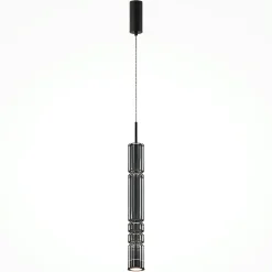 SOLANA Suspensions / Lustres|Suspension design LED – abat‑jour verre taillé ambré 