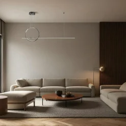 SALEM Suspensions / Lustres|Suspension salon – anneau et barre horizontale noire