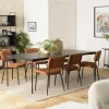 CORUMBA Tables À Manger Industrielles|Tables À Manger Rectangulaires|Table à manger 220 cm en bois noir