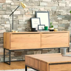 VOLGA Tables À Manger Rectangulaires|Tables À Manger En Chêne|Table à manger bois métal pied croisé 240 cm