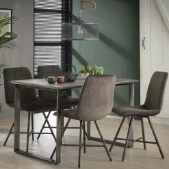 Helsinki Tables À Manger Rectangulaires|Tables À Manger En Bois|Table à manger contemporaine effet béton 160 cm