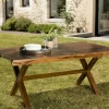 MACAO Tables De Jardin|Table à manger de jardin extensible en teck 180/240 cm pieds croisés