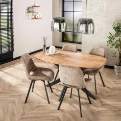 Melbourne Tables À Manger Rectangulaires|Tables À Manger En Bois|Table à manger en bois massif d'acacia avec bords arrondis 180 cm