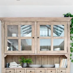 SALERNE Univers Déco·Maison De Campagne|Tables À Manger Rectangulaires|Table à manger en bois recyclé clair tréteaux 200 cm