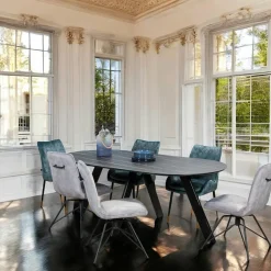 BERGAME Tables À Manger Rondes|Tables À Manger En Céramique|Table à manger en céramique noire mate forme ronde 140 cm