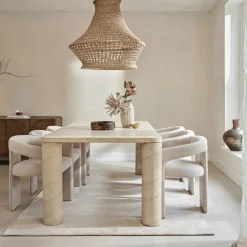 IDAHO Tables À Manger Rectangulaires|Table à manger en pierre forme organique 205 cm