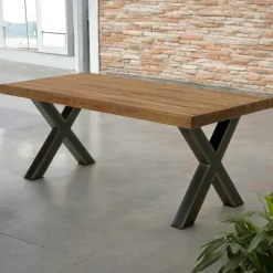 KERALA Tables À Manger Rectangulaires|Tables À Manger En Bois|Table à manger en teck recyclé naturel 180 cm