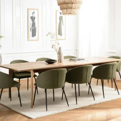 PANAMA Tables À Manger Rectangulaires|Tables À Manger En Bois|Table à manger extensible en teck recyclé pieds métal 220/320 cm