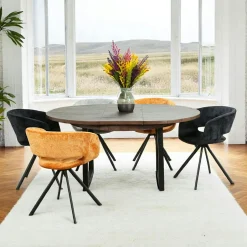 SAMOA Tables À Manger Rectangulaires|Tables À Manger En Bois|Table à manger extensible bois brun recyclé 140-180