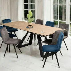 LOMBARDIE Tables À Manger Rectangulaires|Tables À Manger En Céramique|Table à manger extensible en céramique blanche 180-280