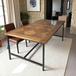 VARSOVIE Univers Déco·Classique Chic|Tables À Manger Rectangulaires|Table à manger marqueterie 200 cm