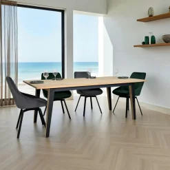 GRADO Tables À Manger Rectangulaires|Tables À Manger En Chêne|Table à manger moderne bois clair - pieds métal, 200 cm