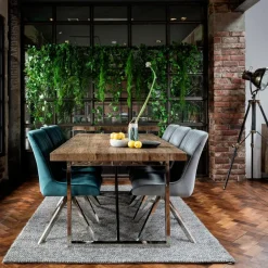 RIVERSIDE Tables À Manger Rectangulaires|Tables À Manger En Chêne|Table à manger moderne chêne acier 200 cm