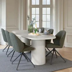 ALBERTA Tables À Manger En Bois|Table à manger moderne grise - organique, 200 cm