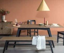 HUDSON Univers Déco·Design Contemporain|Tables À Manger Rectangulaires|Table à manger moderne piètement oblique chêne massif 200 cm