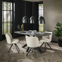 RALF Tables À Manger En Bois|Table à manger organique effet marbre 180 cm