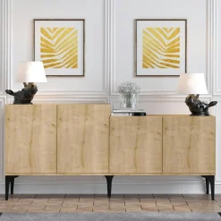 MARFA Tables À Manger En Bois|Table à manger ovale effet travertin pieds en V 200 cm