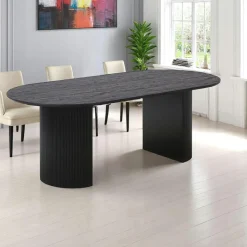 MATERA Tables À Manger En Bois|Table à manger ovale effet bois blond 210 cm