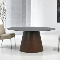 LISBONNE Tables À Manger En Bois|Table à manger ovale en bois foncé 160 cm