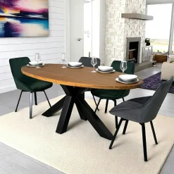 ONTARIO Tables À Manger En Bois|Table à manger ovale en bois de teck recyclé 220 cm