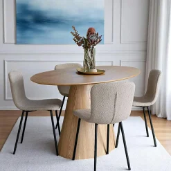 LISBONNE Tables À Manger En Bois|Table à manger ovale en bois clair 160 cm