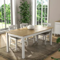 AROLA Tables À Manger Rectangulaires|Tables À Manger En Bois|Table à manger rectangulaire moderne pieds gris 180 cm