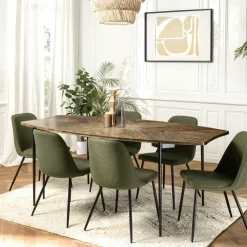 KORKAI Tables À Manger Rondes|Tables À Manger En Bois|Table à manger ronde bois recyclé motif éventail 120 cm