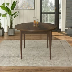 LUNOR Tables À Manger Rondes|Tables À Manger En Bois|Table à manger ronde effet bois foncé Ø90 cm