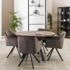 HALIFAX Tables À Manger Rondes|Tables À Manger En Bois|Table à manger ronde en bois D 120 cm