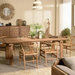 Swing Tables À Manger Rondes|Tables À Manger En Bois|Table à manger ronde teck recyclé D130