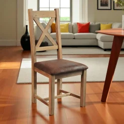 SAVONE Tables À Manger En Chêne|Tables À Manger Extensibles|Table à rallonge en bois de chêne fumé avec bordures naturelles 140 cm