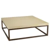 BRASILIA Tables Basses Carrées|Table basse carrée 120 cm métal et béton beige