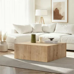 MARFA Tables Basses Carrées|Table basse carrée design effet marbre blanc