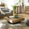 DENVER Univers Déco·Maison De Campagne|Tables Basses Carrées|Table basse carrée en bois de pin recyclé