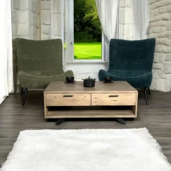 VITTORIA Univers Déco·Maison De Campagne|Tables Basses À Tiroirs|Table basse contemporaine bois recyclé