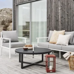 Oslo Meubles En Aluminium Brafab|Tables Basses De Jardin|Table basse de jardin en aluminium blanc D 100 cm