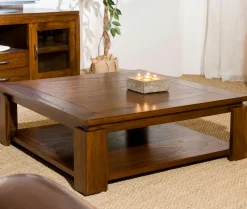 Lola Tables Basses Carrées|Table basse double plateau 90x90cm