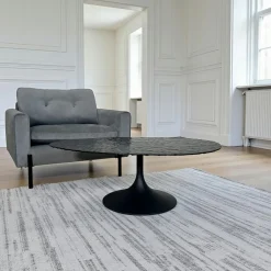 LIGURIE Tables Basses En Verre|Table basse en verre ondulé noir - forme organique