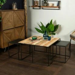 DUMAI Tables Basses Gigognes|Tables Basses Industrielles|Table basse gigogne carrée