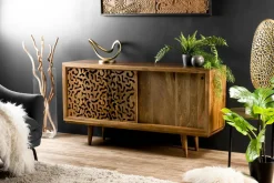 MARFA Tables Basses Gigognes|Table basse gigogne design – effet bois noir (3 pièces)