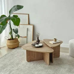 MARFA Tables Basses Gigognes|Table basse gigogne noire, triangle organique (x2)