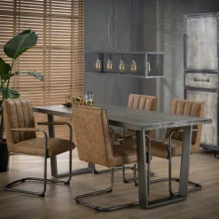 Lucknow Tables Basses Carrées|Tables Basses Industrielles|Table basse grise bois massif 80 cm