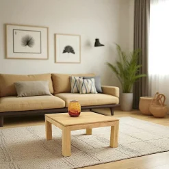 Helena Tables Basses Carrées|Table basse hévéa 80X80cm