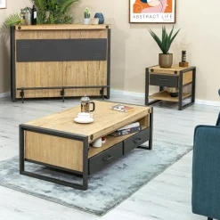 Brooklyn Tables Basses À Tiroirs|Tables Basses Industrielles|Table basse industrielle bois métal boulons