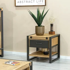 Brooklyn Tables Basses À Tiroirs|Tables Basses Industrielles|Table basse industrielle bois métal boulons