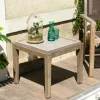 HERCULE Tables Basses De Jardin|Table basse jardin acacia béton forme carrée PM