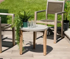HERCULE Tables Basses De Jardin|Table basse jardin acacia béton forme ronde GM