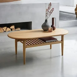 DERBY Tables Basses Scandinaves|Table basse moderne en chêne clair