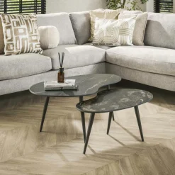 ZALA Tables Basses Design|Table basse moderne forme goutte dorée